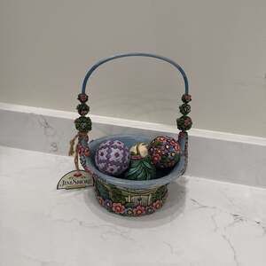 JIM SHORE Blossoms of Spring 4009235 2007 Enesco Spring Basket Set of 8 EXUC